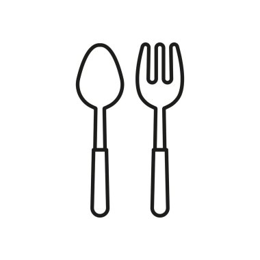 Kaşık ve çatal ikonu günlük yemekleri, temel sofra takımlarını ve basit mutfak anlarını temsil eder..