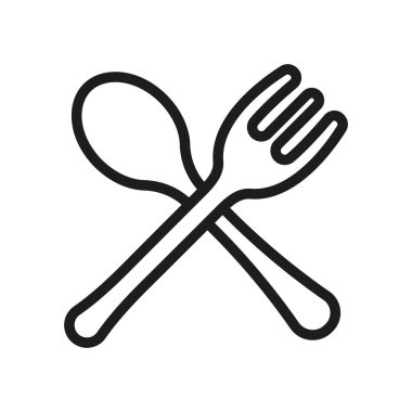 Kaşık ve çatal ikonu günlük yemekleri, temel sofra takımlarını ve basit mutfak anlarını temsil eder..