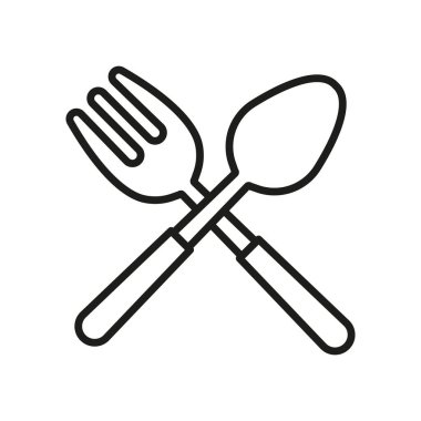 Kaşık ve çatal ikonu günlük yemekleri, temel sofra takımlarını ve basit mutfak anlarını temsil eder..