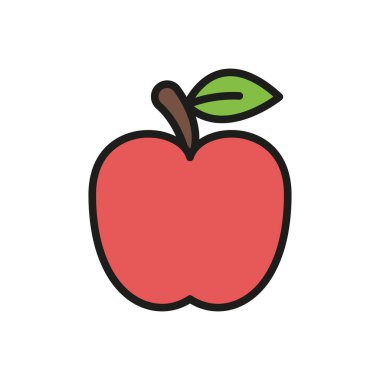Elma meyvesi ikonu gıda ve yaşam tarzı konseptindeki sağlık, beslenme, tazelik ve refahı sembolize eder.
