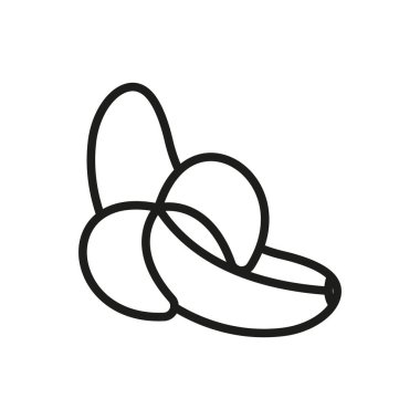 Muz ikonu, günlük beslenme için tropikal meyve, doğal tatlılık ve sağlıklı atıştırmalıkları temsil eder.