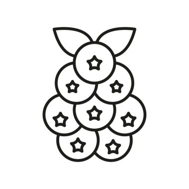 Yabanmersini ikonu tatlı antioksidan zengini meyveler gösterir, sağlıklı yemekler, atıştırmalıklar ve tatlı konsepti için mükemmeldir.