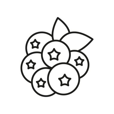 Yabanmersini ikonu tatlı antioksidan zengini meyveler gösterir, sağlıklı yemekler, atıştırmalıklar ve tatlı konsepti için mükemmeldir.