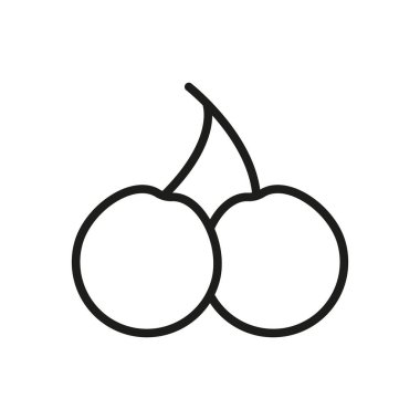 Kiraz ikonu sulu kırmızı meyve gösteriyor, tatlı, sağlıklı atıştırmalıklar ve taze yaz titreşimleri konsepti için mükemmel.