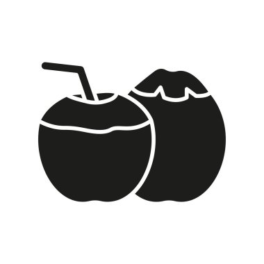 Hindistan cevizi ikonu sert kabuklu ve tatlı etli tropikal meyveyi gösterir. İçecekler, atıştırmalıklar ve yemek tarifleri için mükemmeldir.