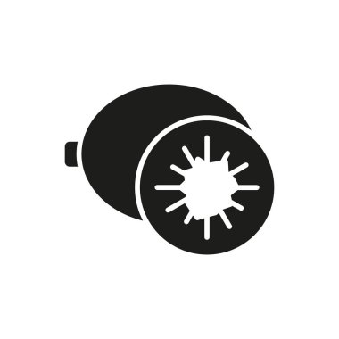 Taze kivi meyve ikonu, sağlıklı yiyecekler ya da tropikal tasarım temaları için mükemmel.