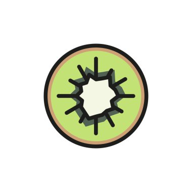 Taze kivi meyve ikonu, sağlıklı yiyecekler ya da tropikal tasarım temaları için mükemmel.