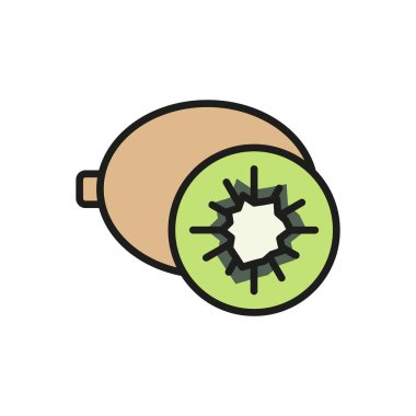 Taze kivi meyve ikonu, sağlıklı yiyecekler ya da tropikal tasarım temaları için mükemmel.