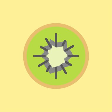 Taze kivi meyve ikonu, sağlıklı yiyecekler ya da tropikal tasarım temaları için mükemmel.