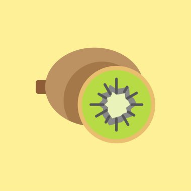 Taze kivi meyve ikonu, sağlıklı yiyecekler ya da tropikal tasarım temaları için mükemmel.