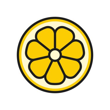 Taze yiyecek, meyve suyu uygulamaları ya da modern tasarım konseptinde ihtiyaç duyulan tasarım için mükemmel bir limon simgesi.