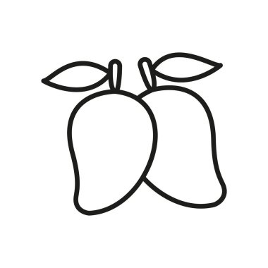 Modern konseptte düz tasarım, tropikal markalaşma ve meyve etiketleri için mango simgesi