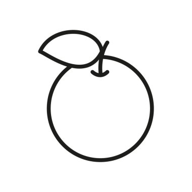 Düz tasarım, meyve setleri veya grafik modern konsept için besin bağlantılı mobil tasarım için turuncu meyve simgesi.