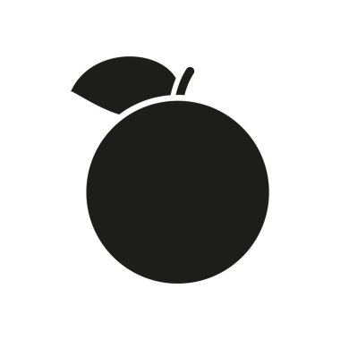 Düz tasarım, meyve setleri veya grafik modern konsept için besin bağlantılı mobil tasarım için turuncu meyve simgesi.