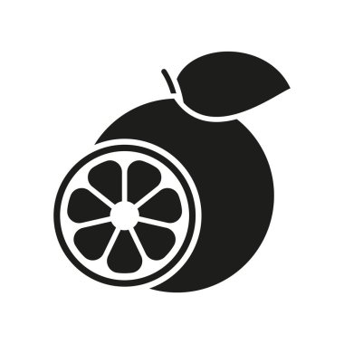 Düz tasarım, meyve setleri veya grafik modern konsept için besin bağlantılı mobil tasarım için turuncu meyve simgesi.