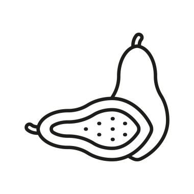 Papaya simgesi modern konseptte diyet uygulamaları, tropikal yiyecekler veya temiz tasarım için mükemmeldir..