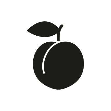 Şeftali meyvesi ikonu beslenme, menü, yaz veya vegan içeriği için ideal sağlıklı, tatlı ve tropikal besinleri temsil eder..