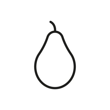 Yumuşak kıvrımlı armut. Modern basit kavramda yiyecek, sağlık veya yaz görselleri için mükemmel.