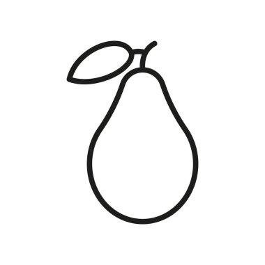 Yumuşak kıvrımlı armut. Modern basit kavramda yiyecek, sağlık veya yaz görselleri için mükemmel.