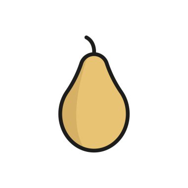 Yumuşak kıvrımlı armut. Modern basit kavramda yiyecek, sağlık veya yaz görselleri için mükemmel.