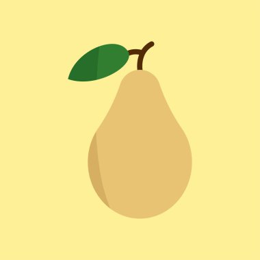 Yumuşak kıvrımlı armut. Modern basit kavramda yiyecek, sağlık veya yaz görselleri için mükemmel.