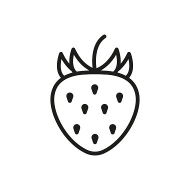 Temiz kıvrımlı çilek. Basit kavramda cesur meyve ve atıştırmalık görseller için mükemmeldir..