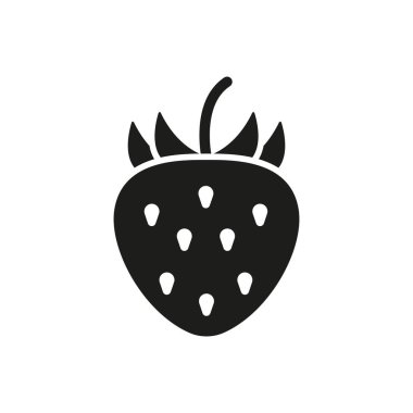 Temiz kıvrımlı çilek. Basit kavramda cesur meyve ve atıştırmalık görseller için mükemmeldir..