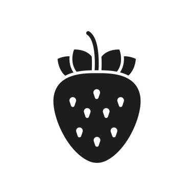 Temiz kıvrımlı çilek. Basit kavramda cesur meyve ve atıştırmalık görseller için mükemmeldir..