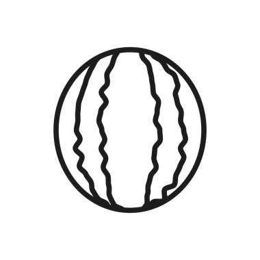 Yaz temaları için sulu, tatlı ve ferahlatıcı bir tropikal atıştırmalığı temsil eden karpuz meyve ikonu.