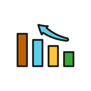 İş, finans ve performans içgörüleri için görselleştirilmiş verileri temsil eden çubuk çizelgesi & pasta çizelgesi simgesi.