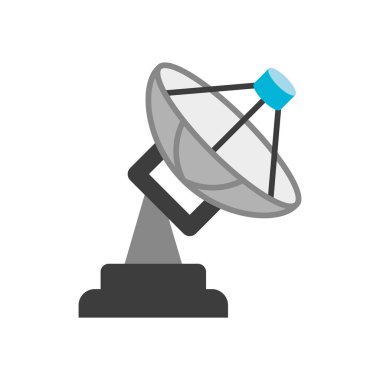 Radyo teleskobu astronomi, uzay araştırmaları ve kozmik sinyal keşifleri için dev yemek ikonu.