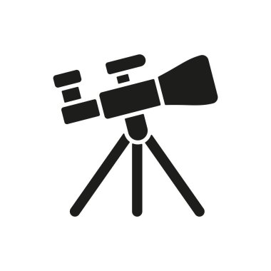 Yıldız gözlemlemeyi ve uzay keşiflerini temsil eden teleskop simgesi, astronomi, bilim ve kozmik temalar için mükemmel.