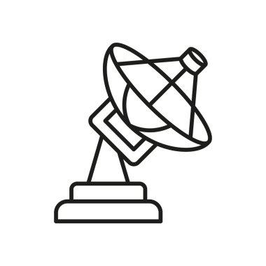 Radyo teleskobu astronomi, uzay araştırmaları ve kozmik sinyal keşifleri için dev yemek ikonu.