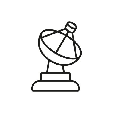 Radyo teleskobu astronomi, uzay araştırmaları ve kozmik sinyal keşifleri için dev yemek ikonu.