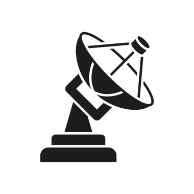 Radyo teleskobu astronomi, uzay araştırmaları ve kozmik sinyal keşifleri için dev yemek ikonu.