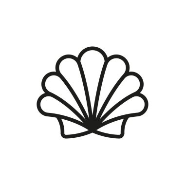 Plaj, yaz ve deniz ürünleri için deniz kabuğu ikonu.