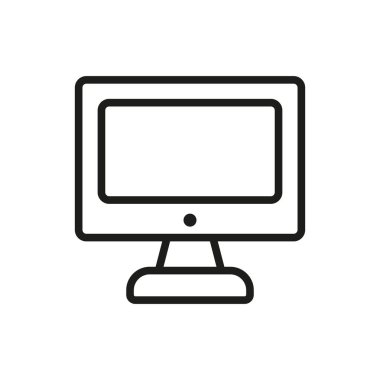 Eğitim, ofis veya ev ortamlarında çalışma, öğrenme, teknoloji veya dijital aktiviteleri temsil eden modern bir bilgisayar simgesi.