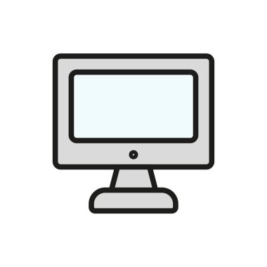 Eğitim, ofis veya ev ortamlarında çalışma, öğrenme, teknoloji veya dijital aktiviteleri temsil eden modern bir bilgisayar simgesi.