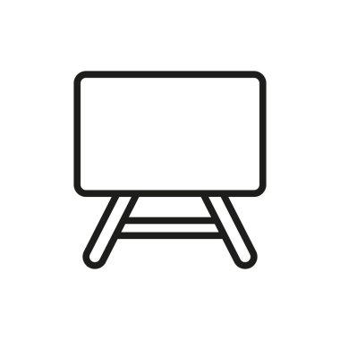 Düz tahta simgesi, okul, eğitim, öğretim, öğrenme ve sınıf tasarımı için mükemmel modern konsept