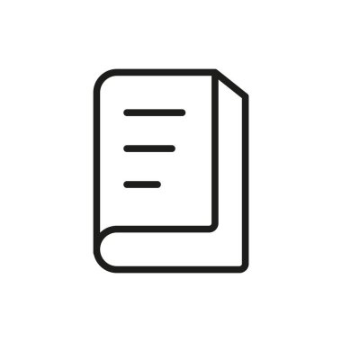 Okuma, öğrenme, eğitim, edebiyat, e-kitaplar veya okulla ilgili içeriği temsil eden basit bir kitap simgesi.