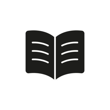Okuma, öğrenme, eğitim, edebiyat, e-kitaplar veya okulla ilgili içeriği temsil eden basit bir kitap simgesi.