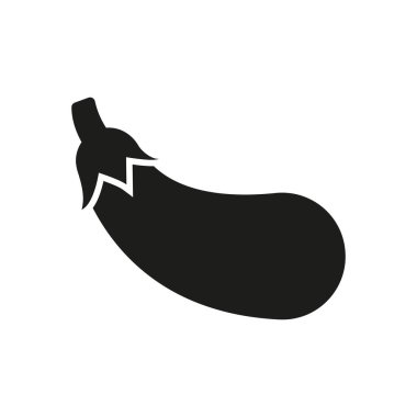 Sağlıklı yemek, yemek ve taze sebze çizimleri için patlıcan simgesi.