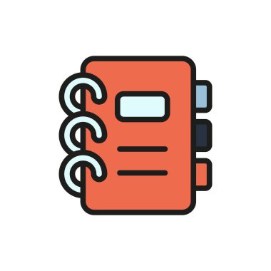 Düz cilt simgesi, ofis, okul, organizasyon, evrak ve belge depolama tasarımları için ideal. Düz cilt simgesi, ofis, okul, organizasyon, evrak işleri ve belge depolama tasarımı kavramı için ideal modern