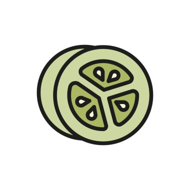 Sağlıklı yemek, salata ve taze sebze çizimleri için salatalık simgesi.