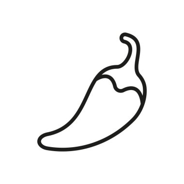 Baharatlı yemek, yemek ve taze sebze çizimleri için biber ikonu..