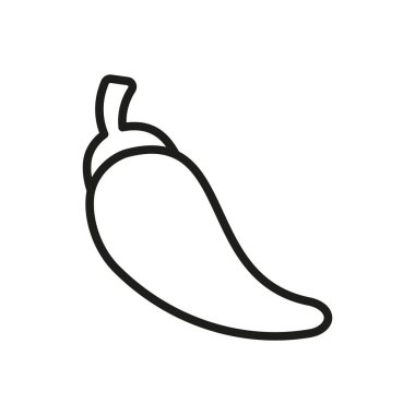 Baharatlı yemek, yemek ve taze sebze çizimleri için biber ikonu..