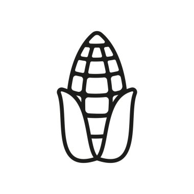 Sağlıklı gıda, tarım ve taze sebze çizimleri için mısır ikonu.