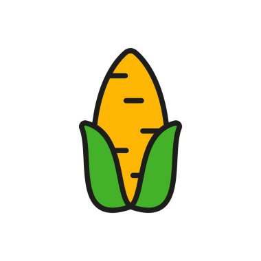 Sağlıklı gıda, tarım ve taze sebze çizimleri için mısır ikonu.