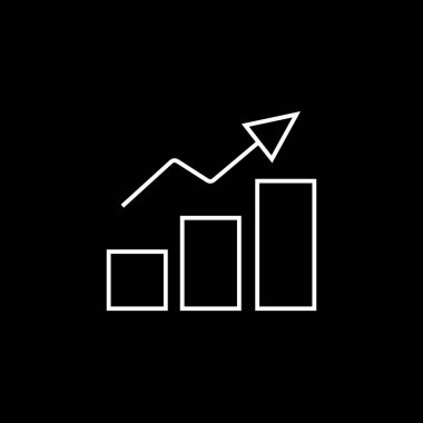 Beyaz arkaplanda büyüyen grafik simgesi .