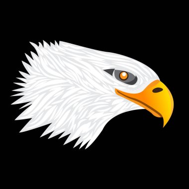 Kartal başlı logo tasarımı. Kızgın bir kartal vektör illüstrasyonunun başı .